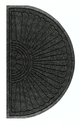 WaterHog Eco Grand Half Oval Entrance Mat, Indoor/Outdoor Black Smoke Floor Mat 1.8' Length x 3' Width, Black Smoke by M+A Matting - color: Black Smoke, size: 1.8' Length x 3' Width