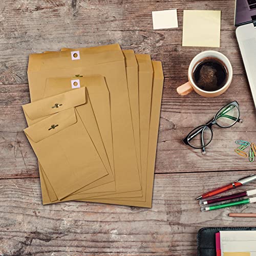 Frienda 4 Sizes Clasp Manila Envelopes, 50 Pcs Kraft Clasp Envelope, Brown - color: Brown, size: 5 x 7 In, 6 x 9 In, 9 x 12 In, 10 x 13 In