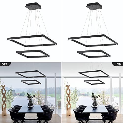 Modern Square LED Chandelier Lighting,Pendant Ceiling Light Fixture - size: 2-Light