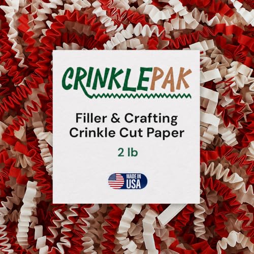 CrinklePak Candy Cane Crinkle Paper - 2 LB Gift Basket Filler - color: Candy Cane, size: 2 LB