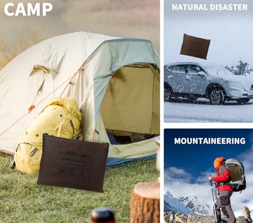 Heavy Duty Survival Blanket -Multifunctional Reflective Tarp Thermal Blanket - 60" x 83" Waterproof Sandproof for Camping Hiking Outdoors Multifunctional Emergency Blanket… - color: Brown