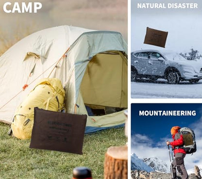 Heavy Duty Survival Blanket -Multifunctional Reflective Tarp Thermal Blanket - 60" x 83" Waterproof Sandproof for Camping Hiking Outdoors Multifunctional Emergency Blanket… - color: Brown