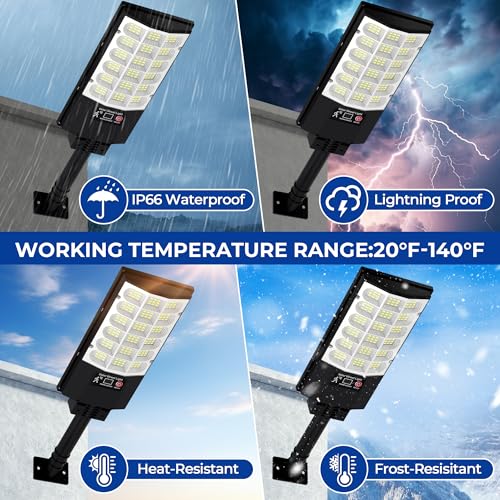 2 Pack Solar Street Lights Outdoor for Outside, Commercial Outdoor Solar Lights for Yard Parking Lot, Solar Motion Lights Waterproof, LED Solar Garden Lights Dusk to Dawn - size: 2 Pack