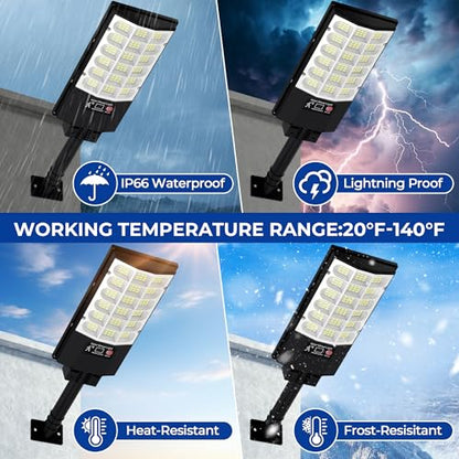 2 Pack Solar Street Lights Outdoor for Outside, Commercial Outdoor Solar Lights for Yard Parking Lot, Solar Motion Lights Waterproof, LED Solar Garden Lights Dusk to Dawn - size: 2 Pack