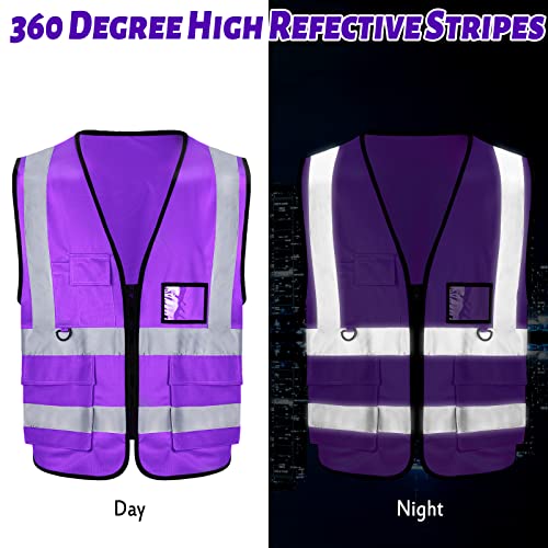 EBOOT 20 Pack Safety Vest High Visibility Reflective, Purple - color: Purple