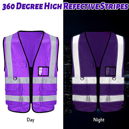 EBOOT 20 Pack Safety Vest High Visibility Reflective, Purple - color: Purple