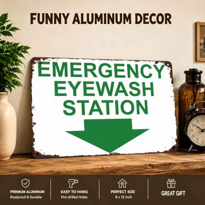 Emergency Eyewash Station Metal Sign 8 x 12 Inch