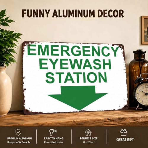 Emergency Eyewash Station Metal Sign 8 x 12 Inch