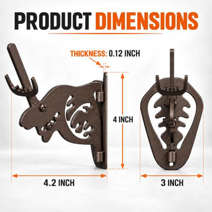 MSSOHKAN European Mount Skull Hanger – Adjustable Deer Skull Mount Wall Bracket, Antler Style Trophy Display for Antelope, Hog, Bear – Heavy-Duty Steel Brown - color: Brown