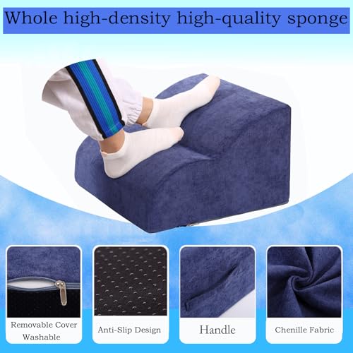 Foot Rest for Under Desk at Work.Multifunctional 3-Tier Foot Stool - color: Dark Blue