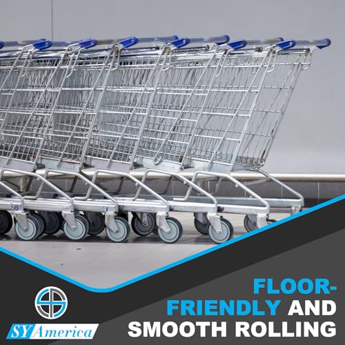 SY America 5" x 1.25" Shopping Cart Replacement Wheels Kit, Rubber Wheels for Grocery & Supermarket Carts, Smooth & Quiet Rolling, 350 lbs per Wheel, Universal Fit, 5/16" Bore, Grey, 50 Pack - style: 50-Pack (5/16'' Bore)