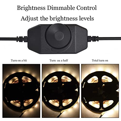 2 Pack LED Strip Light Dimmer Switch, DC 12V-24V LED Brightness Adjustable Controller for Strip Lights,LED Rope Light 3528,5050,5630 - color: Black