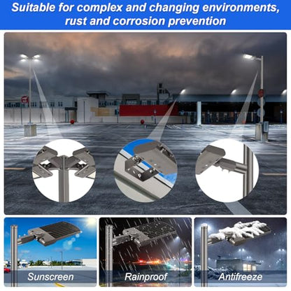 LED Parking Lot Light Mounting Bracket, Waterproof and Rust-Proof, Direct Arm Mount Accessory for LED Shoebox Parking Lot Light, Outdoor Area Street Lighting Mounting Bracket - color: Arm Mount Bracket