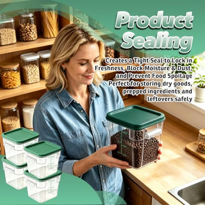 4 Pack 6QT Commercial Clear Food Storage Containers with Lid, NSF - color: Green, size: 6Qt-4 Pack