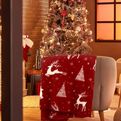 Preboun 24 Pack Bulk Christmas Fleece Throw Blankets, Deer - style: Deer