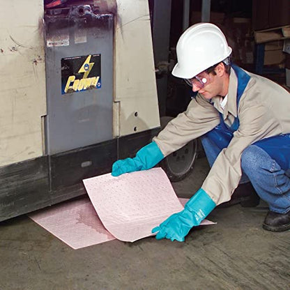 PIG Hazmat Chemical Absorbent Mat Pads - 200 Pads per Bag - 15" W x 20" L - Absorbs up to 14 oz. per Pad - MAT302 - size: 200-Pack