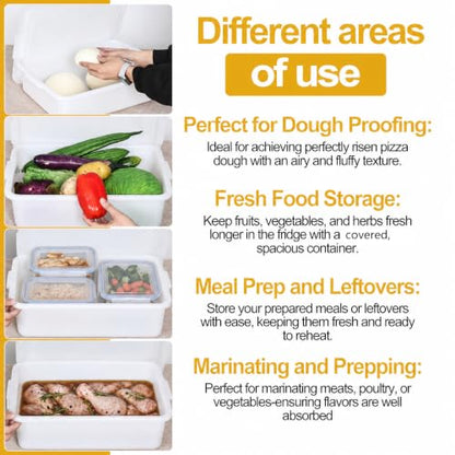 3 Pack Pizza Dough Proofing Box, Pizza Storage Container, 13L