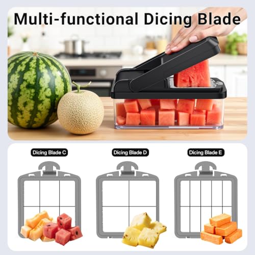 15-in-1 Vegetable Chopper with 10 Blades, Food Veggie Cutter, Gray - color: Gray, size: 10 Blades