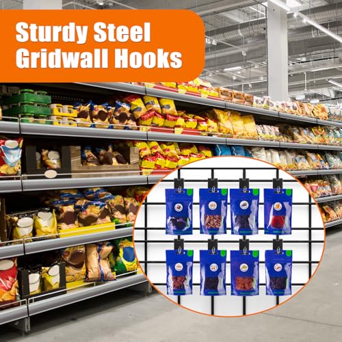 Gridwall Hooks, 35 Pack Metal Grid Hangers for Retail Workspace, 8 Inch
