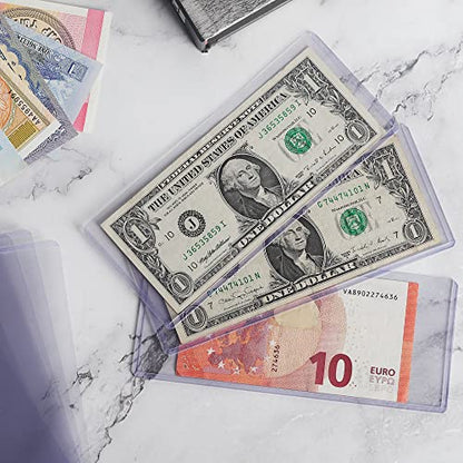 15PCS Banknote Holders Top-Load Currency Money Sleeves for Bills - color: 15 Pieces