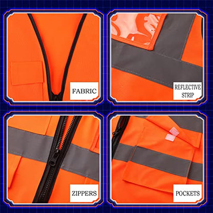 Funtery 2 pcs Halloween Orange Hunting Vest High Visibility Safety Clothes