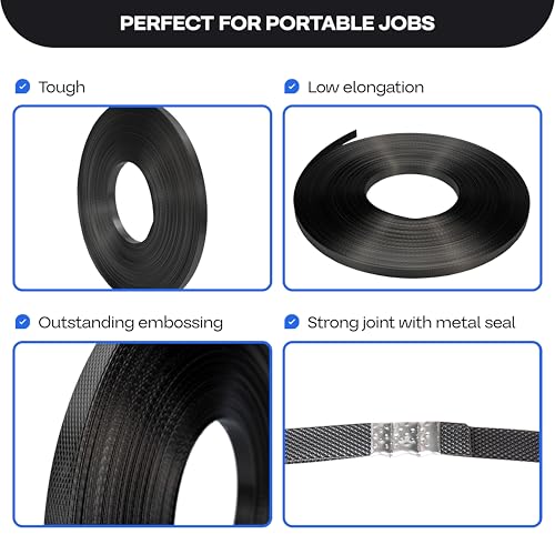 IDL Packaging 1/2" x 200' Polypropylene (PP) Strapping Roll, USA-Made - size: 1/2" x 200', 300 lbs BS