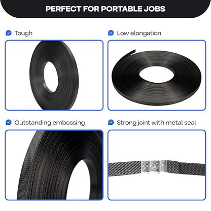 IDL Packaging 1/2" x 200' Polypropylene (PP) Strapping Roll, USA-Made - size: 1/2" x 200', 300 lbs BS