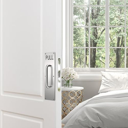 Sumnacon 1 Set 16" Stainess Steel Door Handle Pull Push Plate Handle,Silver - color: Silver, size: 15.7x3.9 Inches