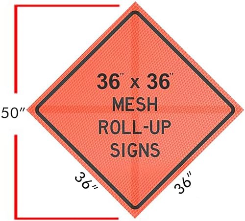 36"x36" Mowers Ahead Orange Mesh Roll-Up Signs 4-Pack - color: Mowers Ahead