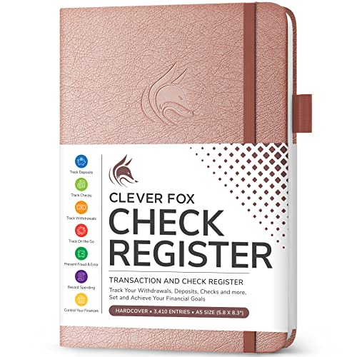 Clever Fox Check Register Book, Checkbook Ledger, 5.8x8.3 Rose Gold - color: Rose Gold, size: A5 (5.8'' x 8.3'')