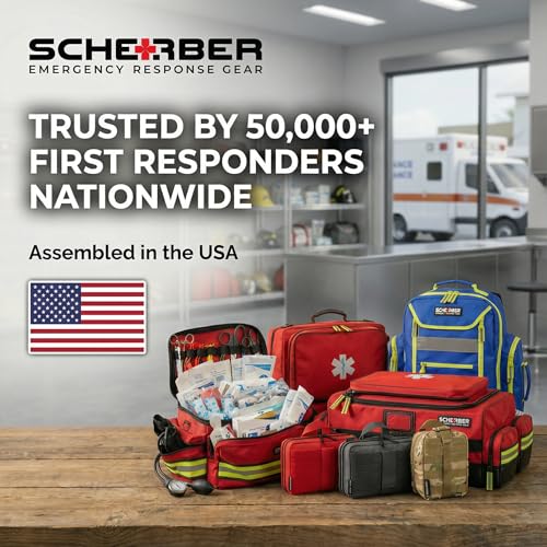 Scherber Vehicle IFAK Emergency Trauma Kit | 25+ Medical Supplies & Equipment, NAR Tourniquet & CPR Mask | Fully Stocked Rip Away Molle Pouch for Car, Home & Professional First Aid | Basic, Black