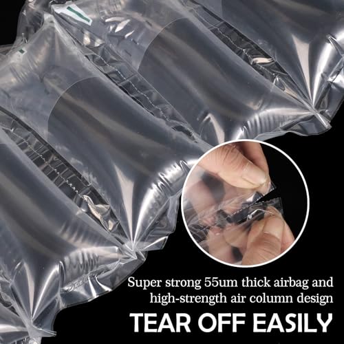 400 PACK Air Pillows for Shipping Supplies Box Filler Bubble Cushioning Alternative to Packing Peanuts for Size 3.54" x 7.87", with Air Pump, Fragile Stickers, Suitable for small transport - size: 3.54" x 7.87"