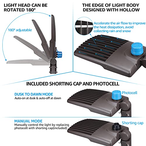LEONLITE 300W LED Parking Lot Light, 1-10V Dimmable, 42,000lm UL & DLC - size: 27 Inch