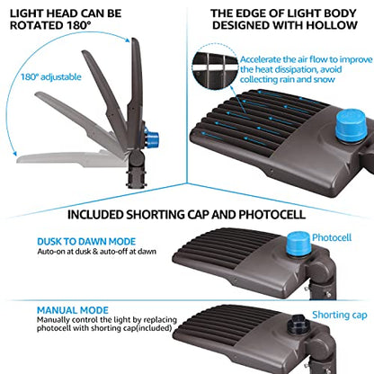 LEONLITE 300W LED Parking Lot Light, 1-10V Dimmable, 42,000lm UL & DLC - size: 27 Inch