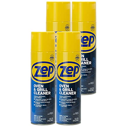 Zep Heavy-Duty Oven and Grill Cleaner - 19 oz (Case of 4)- Dissolves Grease on Contact, on Burners, Grates and Drip Pans - size: 9.5 Fl Oz (Pack of 4)