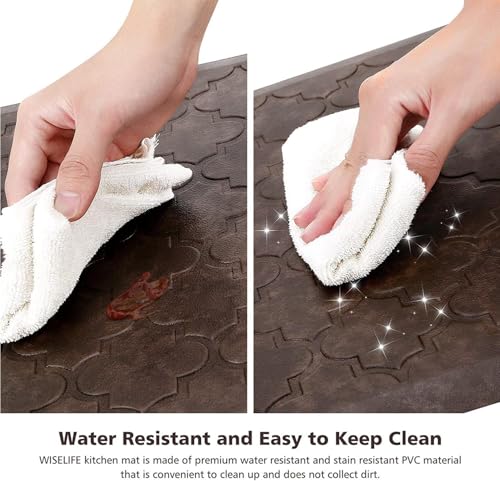 WISELIFE Kitchen Mat Cushioned Anti Fatigue Floor Mat, 20"x39", Brown - color: Brown, size: 1'8" x 3'3" (Rectangular)