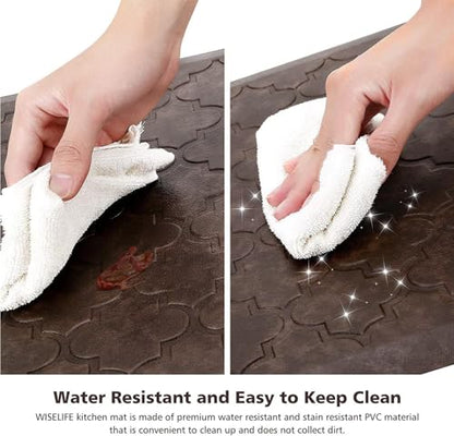 WISELIFE Kitchen Mat Cushioned Anti Fatigue Floor Mat, 20"x39", Brown - color: Brown, size: 1'8" x 3'3" (Rectangular)