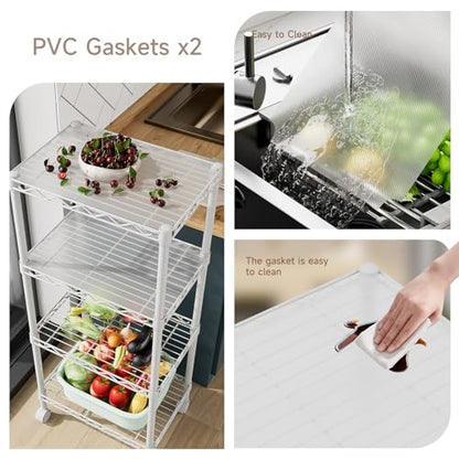 Golpart 4Tier Adjustable Storage Shelves Metal Wire Shelving Standing Shelf - color: White, size: 4-tier-11.6"Dx17.6"Wx44.2"H