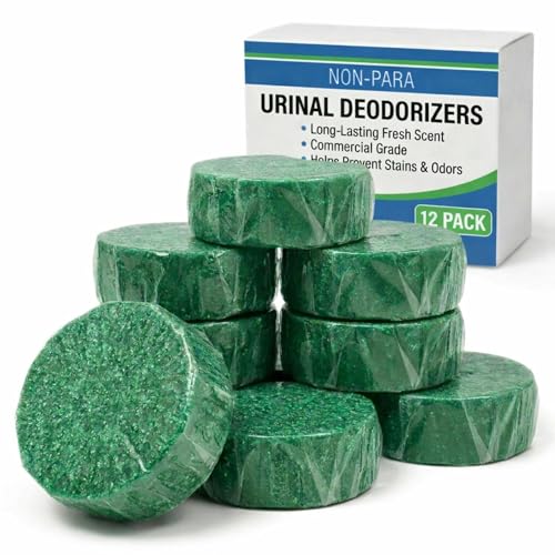 Urinal Cakes Deodorizer, non-para, Urinal Blocks for Men Bathrooms, Long-Lasting Fresh Scent, Fits All Standard Urinals - Commercial and Home Use - 12 Pack