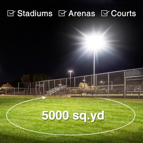 STASUN 300W 45000LM LED Flood Light Outdoor - High Lumen Super Bright, ETL Certified 100-277V 5000K Daylight White, IP67 Waterproof Stadium Lights for Arena, Parking Lot, Sports Court, Backyard - size: 300W