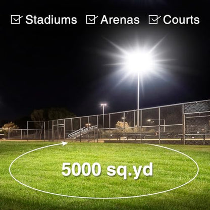 STASUN 300W 45000LM LED Flood Light Outdoor - High Lumen Super Bright, ETL Certified 100-277V 5000K Daylight White, IP67 Waterproof Stadium Lights for Arena, Parking Lot, Sports Court, Backyard - size: 300W