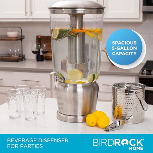 BIRDROCK HOME Large Beverage Dispenser with Stand, 5 Gallon - size: 5 gallon