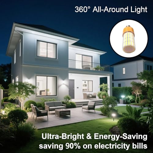RIUVAO 40W LED Corn Light Bulb, 320W Equivalent 5000LM, 5000K Daylight, Waterproof & 90% Energy Saving - E26/e27 Base Corn Cob Light for Home, Garage, Fan (2-Pack) - color: 5000k Daylight White