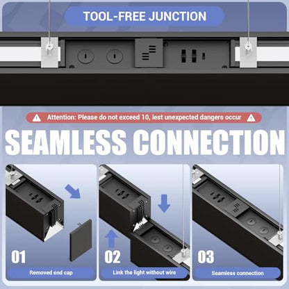 4FT LED Linear Light,50/45/40/35/30W Up and Down Light,3/4/5000K - color: Black, size: 4FT2P