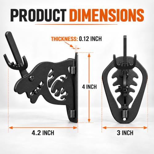 MSSOHKAN European Mount Skull Hanger – Adjustable Deer Skull Mount Wall Bracket, Antler Style Trophy Display for Antelope, Hog, Bear – Heavy-Duty Steel - color: Black