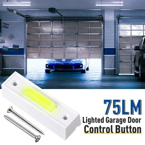 Lighted Doorbell Button, Garage Door Opener Switch with LED Light, 41A4166 Wall Mounted Push to Exit Ringer Button(White,1 Piece) - color: White