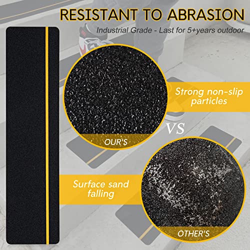 S&X Outdoor Stair Treads Non-Slip 6x24in, 5-Pack, Reflective - color: Reflective/Black, size: 6" x 24"