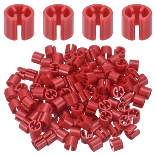 uxcell 120Pcs Clothes Hanger Size Markers Fit 3-5mm Rod Red - color: Red