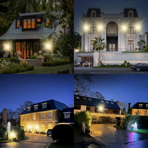 150W Warm White Outdoor LED Flood Lights, 3000K 18000LM IP66 Waterproof, Garden Garage, Court, Shop Exterior Security Floodlights 2 Pack - size: 150w_2pack
