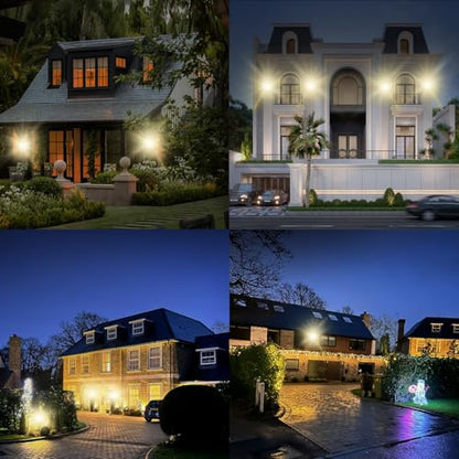 2 Pack 300W Warm White Led Flood Lights Outdoor,3000K Super Bright 36000LM Security Lights with Plug,Exterior IP66 Waterproof FloodLight for Yard, Garden, Playground, Stadium - size: 300w_2pack